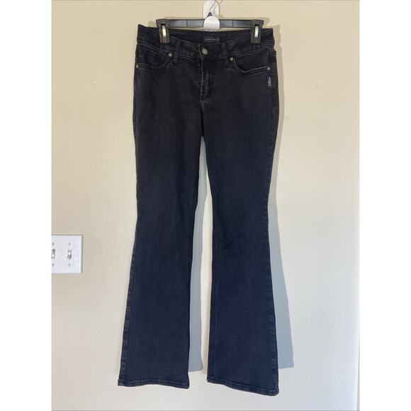 Silver Jeans Co Black Wash Suki Slim Boot Denim Jeans Distressed Hem Women 29x31 - Picture 1 of 13